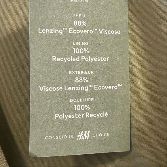 H&M Women's Green Wrap V-Neck Knee Length Dress XXL Long Sleeve - Picture 6 of 11